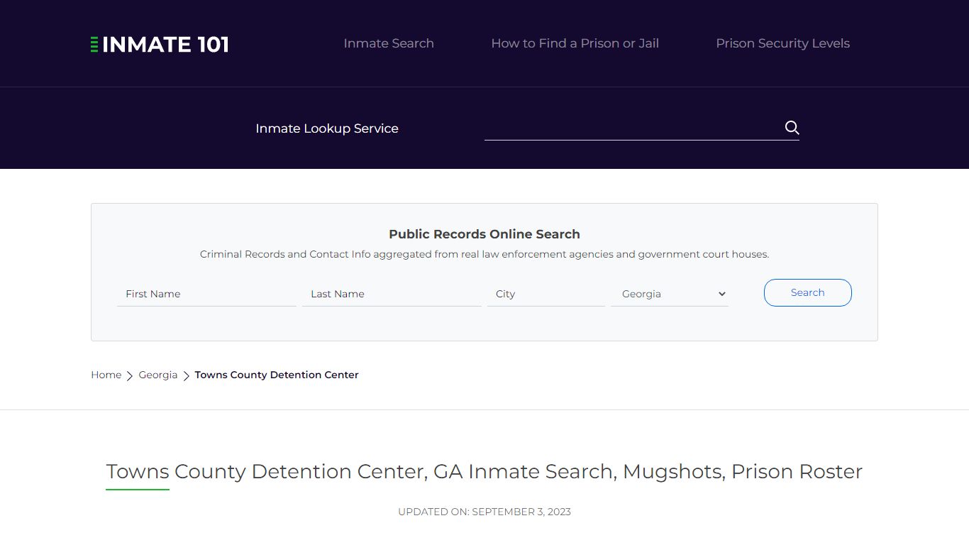 Towns County Detention Center, GA Inmate Search, Mugshots, Prison ...